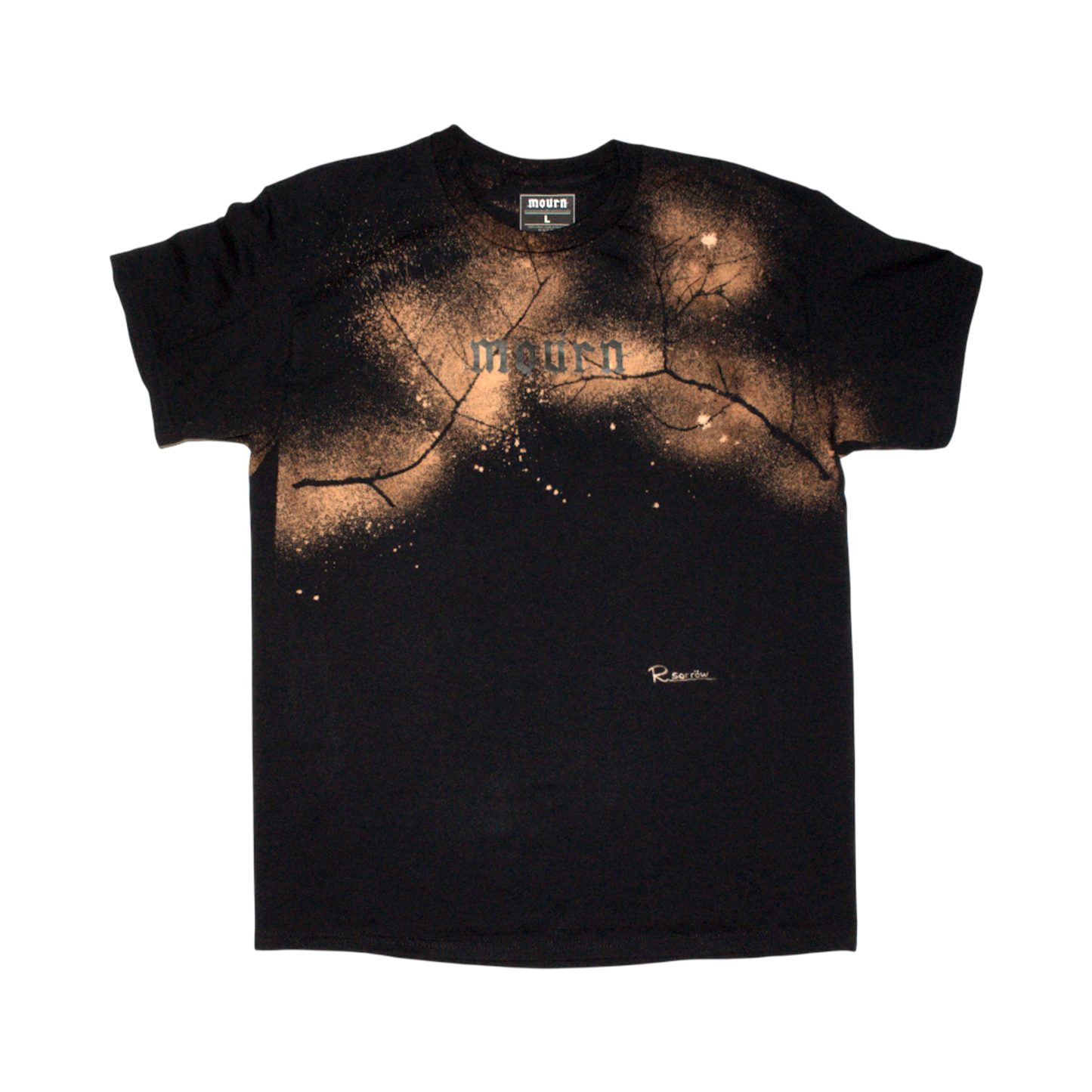 hand-signed bleached t-shirt (chest design)