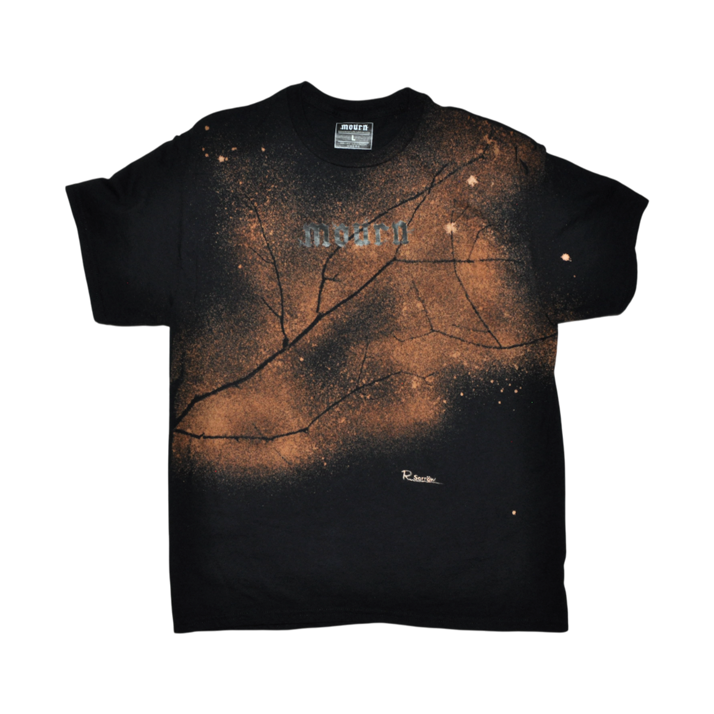 hand-signed bleached t-shirt (chest design)