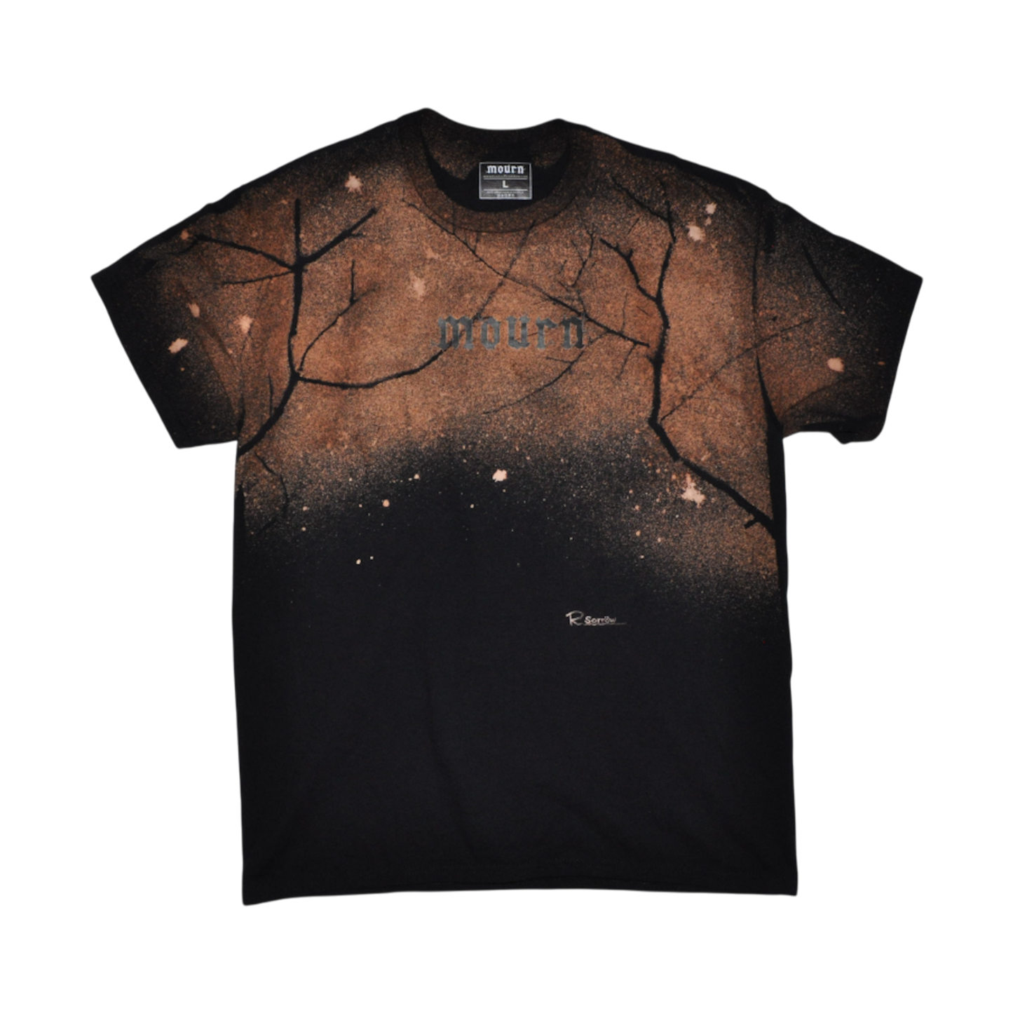 hand-signed bleached t-shirt (chest design)