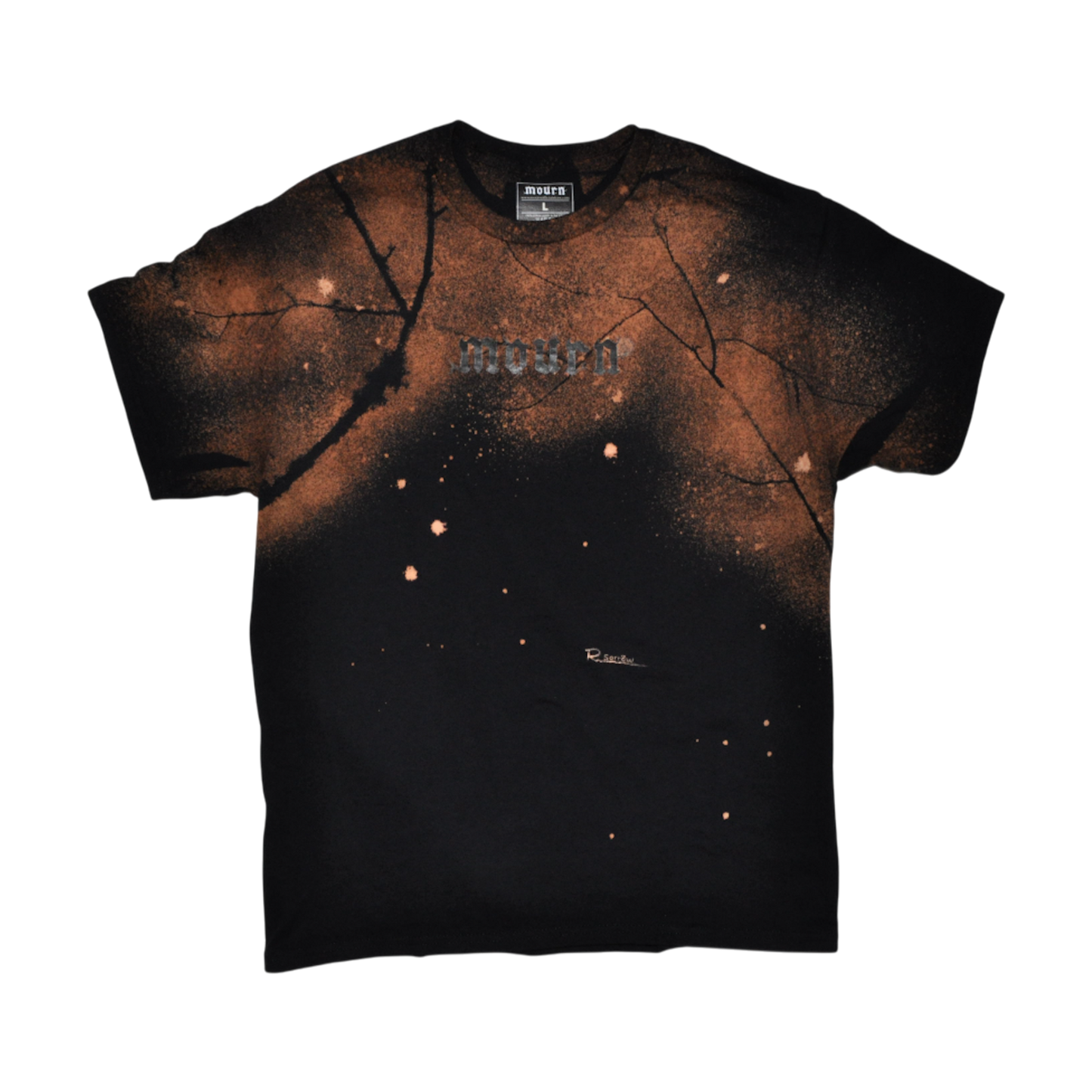 hand-signed bleached t-shirt (chest design)