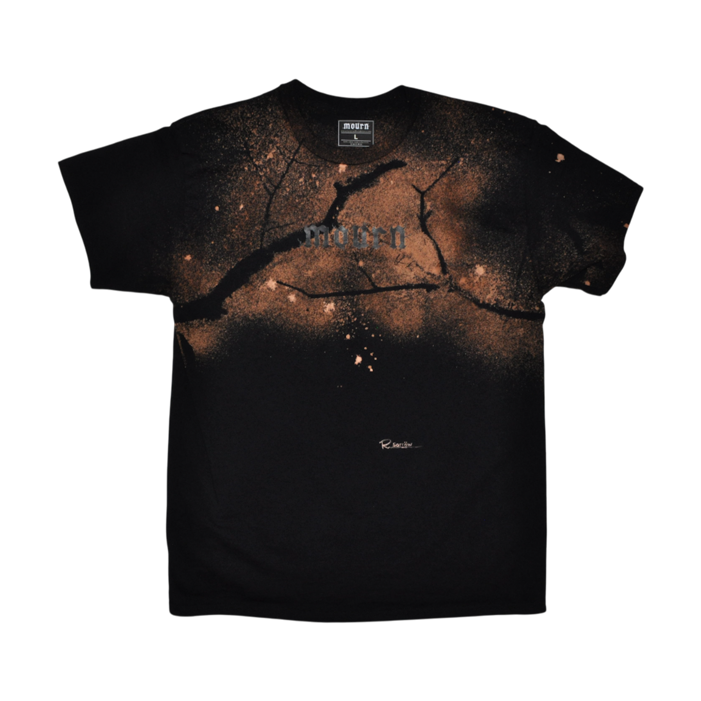 hand-signed bleached t-shirt (chest design)